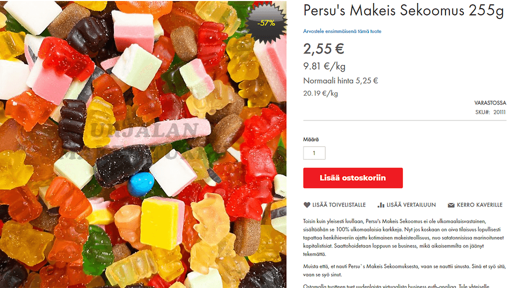 Kuvankaappaus Urjalan makeistukun verkkosivuilta.