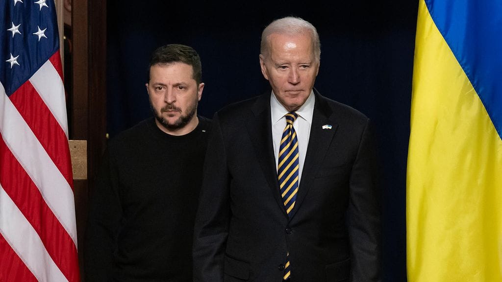 Volodymyr Zelenskyi ja Joe Biden.