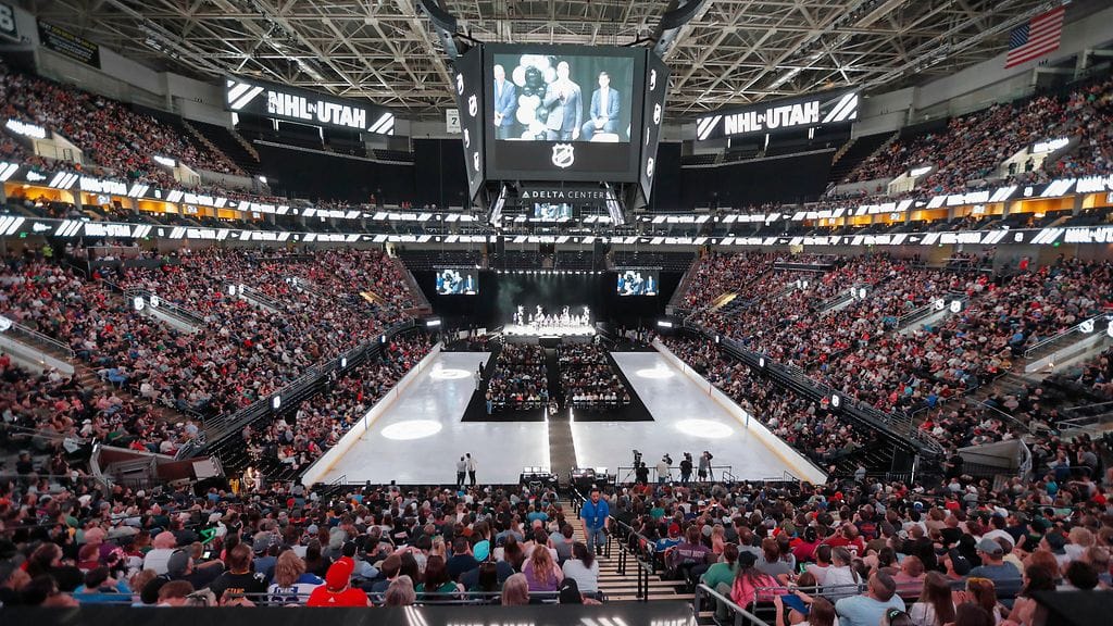 Kuvaa Utahin NHL-seuran arenalta, Delta Centeristä.