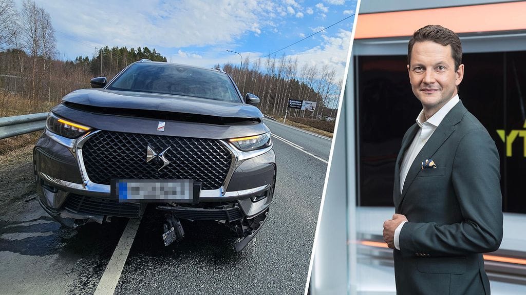 Jaakko Loikkasen auto sai vaarallisen osuman vastaantulleen peräkärryn irronneesta renkaasta.