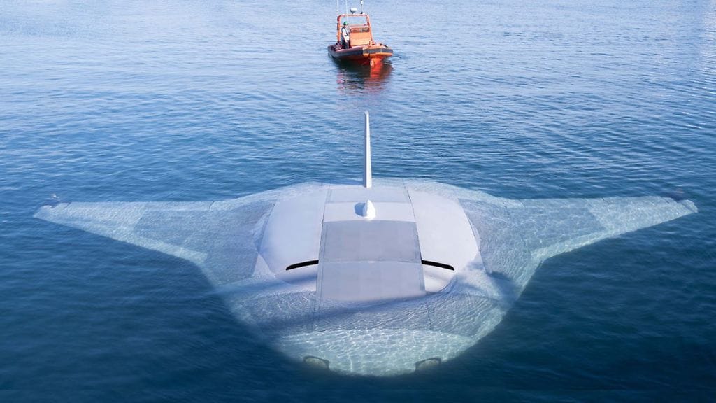 Tässä on Northrop Grummanin yhteistyössä DARPA:n kanssa kehittämä Manta Ray -sukellusalus. Kyseessä on melko kookas alus.