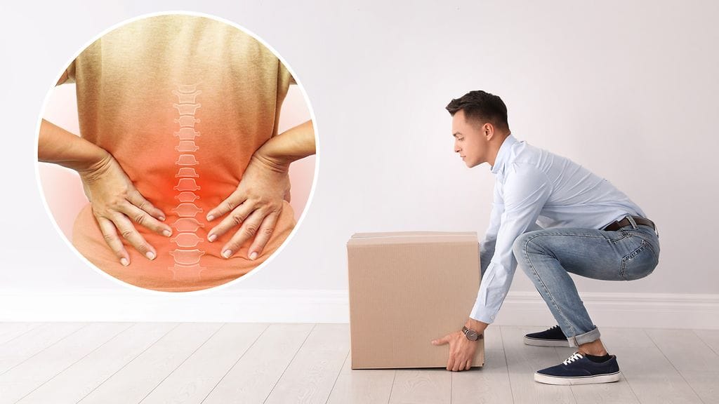 Jalkalihasten ja keskivartalon käyttö on turvallisin tapa nostaa painavia asioita.