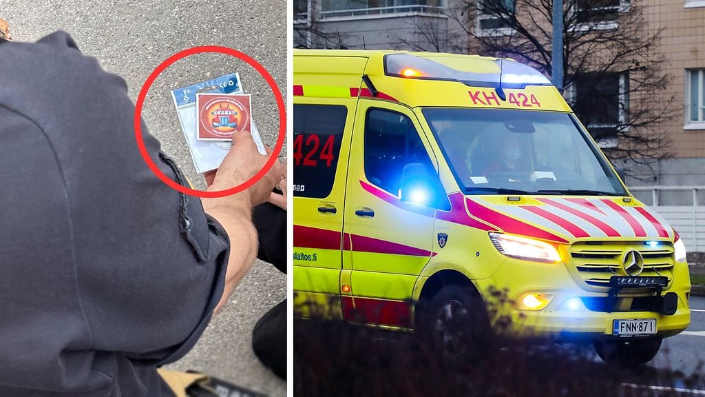 Pelastuslaitos antoi lapselle tarran ja heijastimen muistoksi, jotta tälle jäisi hyvä mieli.