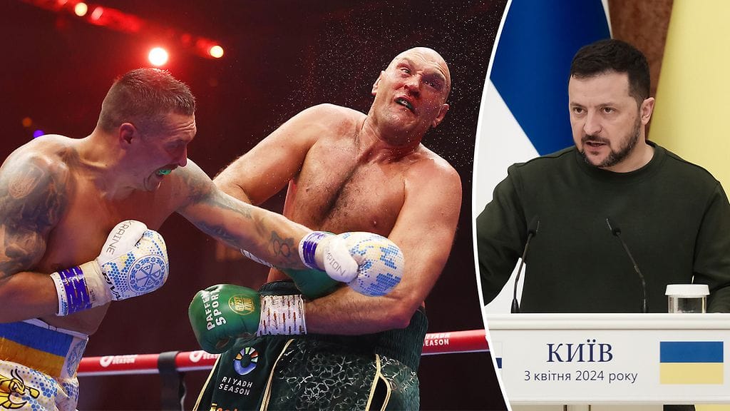 Volodymyr Zelenskyi (oik.) kommentoi nyrkkeilyn MM-ottelun tulosta.