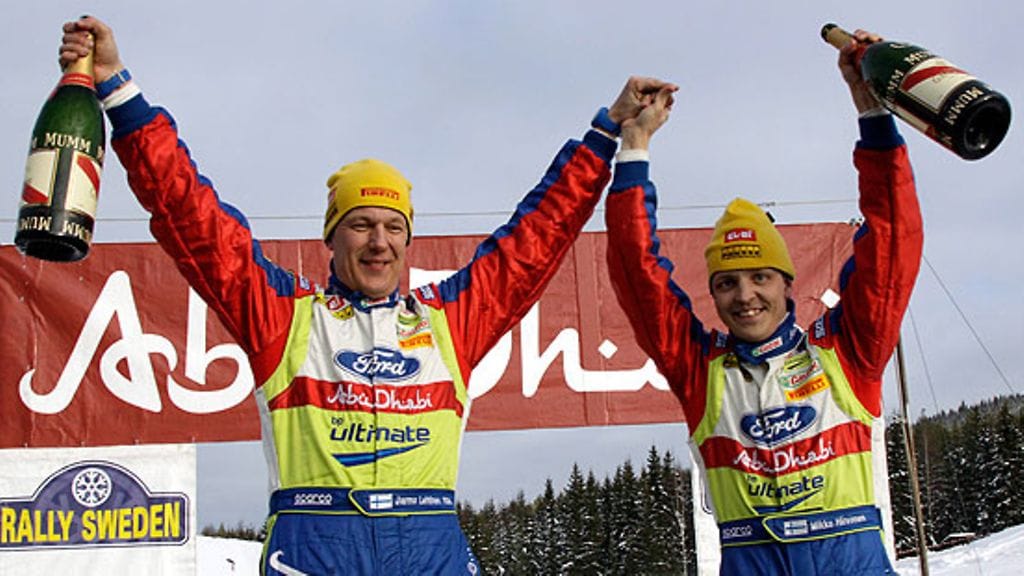 Jarmo Lehtinen ja Mikko Hirvonen, kuva: EPA/MICKE FRANSSON