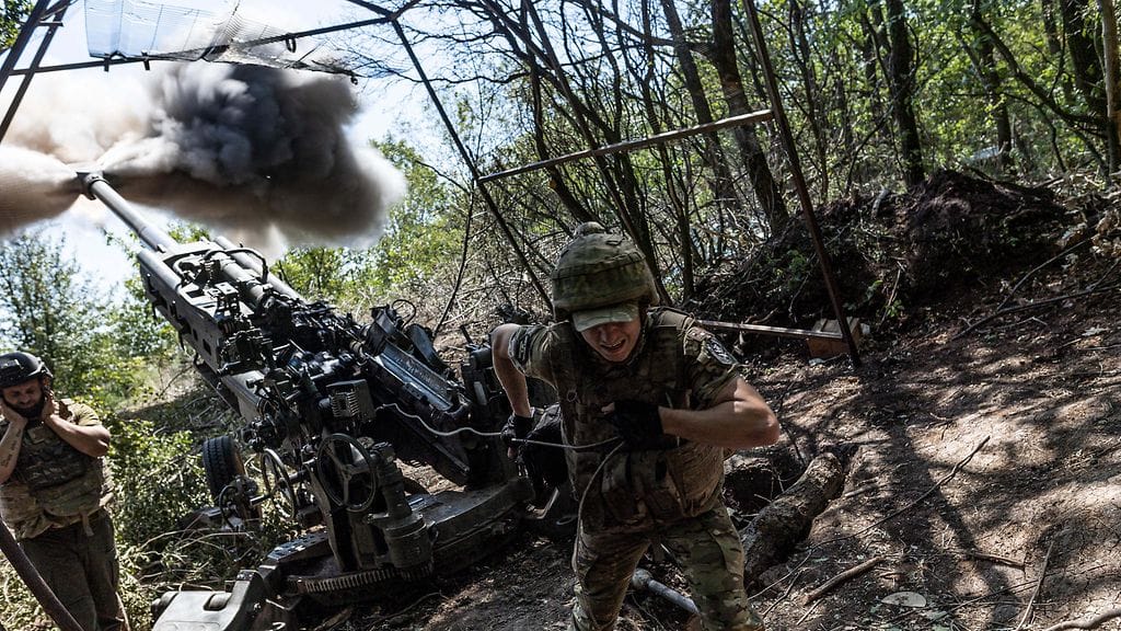 Ukrainan M777-tykki elokuussa 2023.