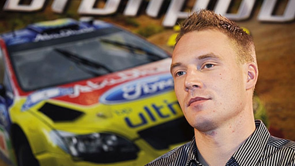 Jari-Matti Latvala Ruutulippu-kirjan julkistamistilaisuudessa marraskuussa.