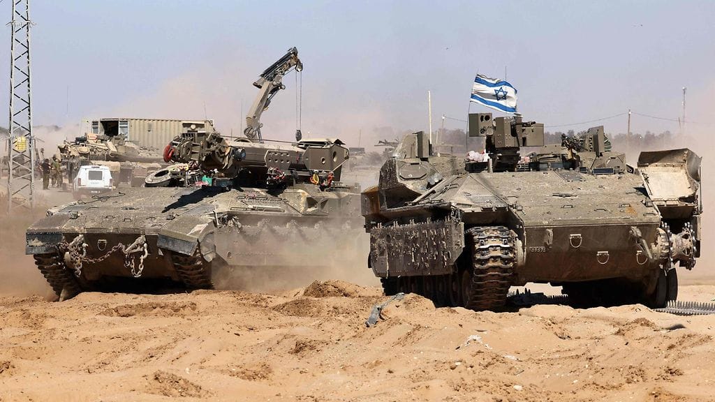 Israelin tankkeja lähellä Gazan rajaa toukokuun lopussa