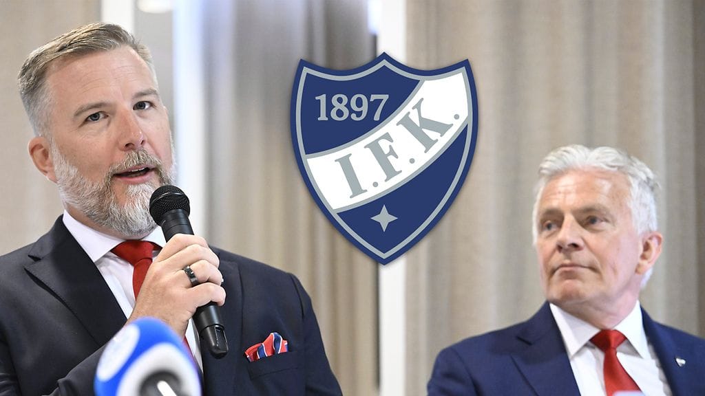 HIFK:n taloudenpito petti viime kaudella. Kuvassa seuran toimitusjohtaja Alexander Sneen (vas.) ja puheenjohtaja Jaakko Eskola.