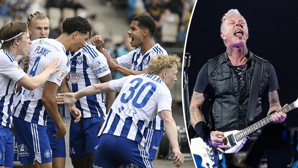HJK ja James Hetfieldin johtama Metallica-yhtye esiintyvät Töölössä samaan aikaan perjantai-iltana.