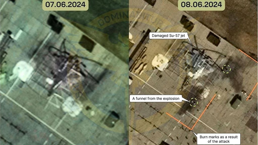 Ukraina kertoo, että venäläinen Su-57-hävittäjä on tuhottu lentokentälle liki 600 kilometrin päässä rintamalinjasta Etelä-Venäjällä.