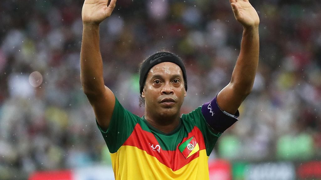 Ronaldinho kuvattuna hyväntekeväisyysottelussa Brasilian Rio de Janeirossa toukokuussa.