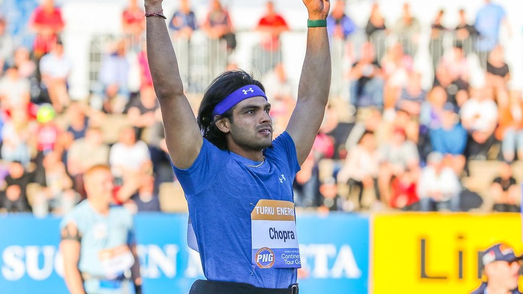 Neeraj Chopra on kilpaillut aiemmin Paavo Nurmen kisoissa Turussa kesällä 2022.