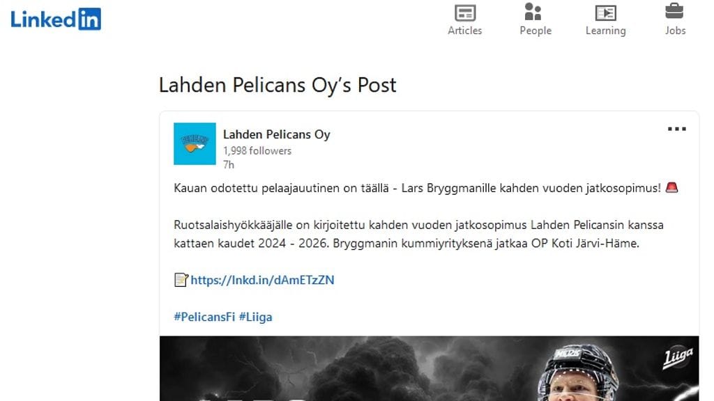 Lars Bryggman, Linkedin