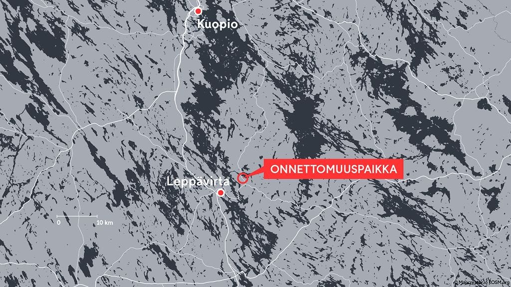 Kolme ihmistä kuoli Leppävirralla tapahtuneessa kolarissa.