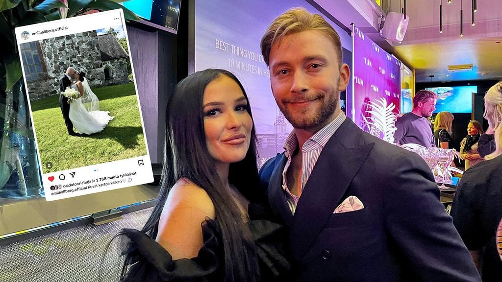 Sofie ja Emil Hallberg hehkuttavat hääonneaan Instagramissa.