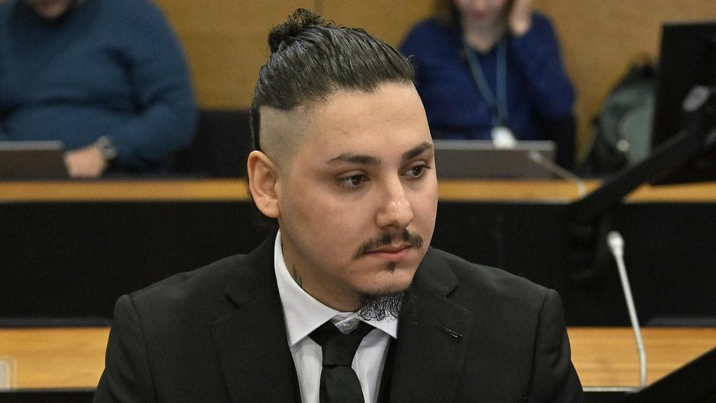 Räppäri Milan Jaff oli kuultavana katujengijutussa Helsingin hovioikeudessa 17. tammikuuta 2024.