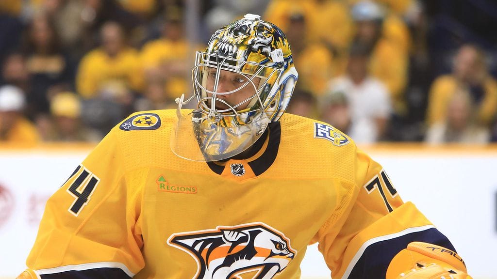 Juuse Saros jatkaa Nashvillen maalilla vielä pitkään.