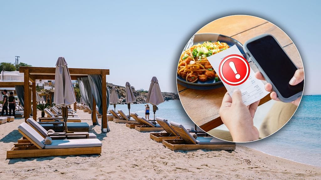 Platis Gialos -rannalla Mykonoksella sijaitevasta kreikkalaisravintolasta on tehty runsaasti valituksia. Kuvituskuva.