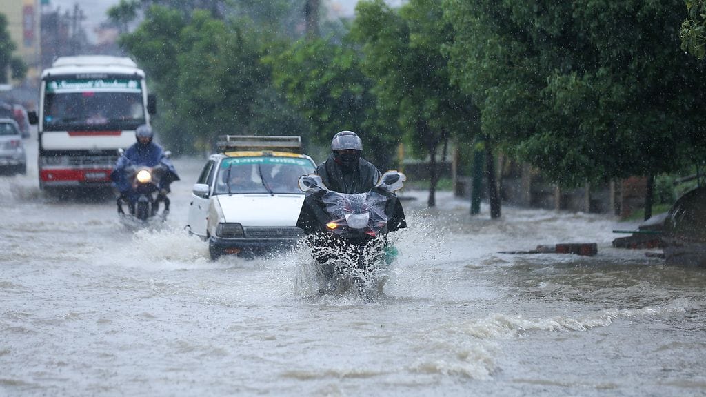 Runsaita sateita on koettu osissa Nepalia torstaista lähtien.