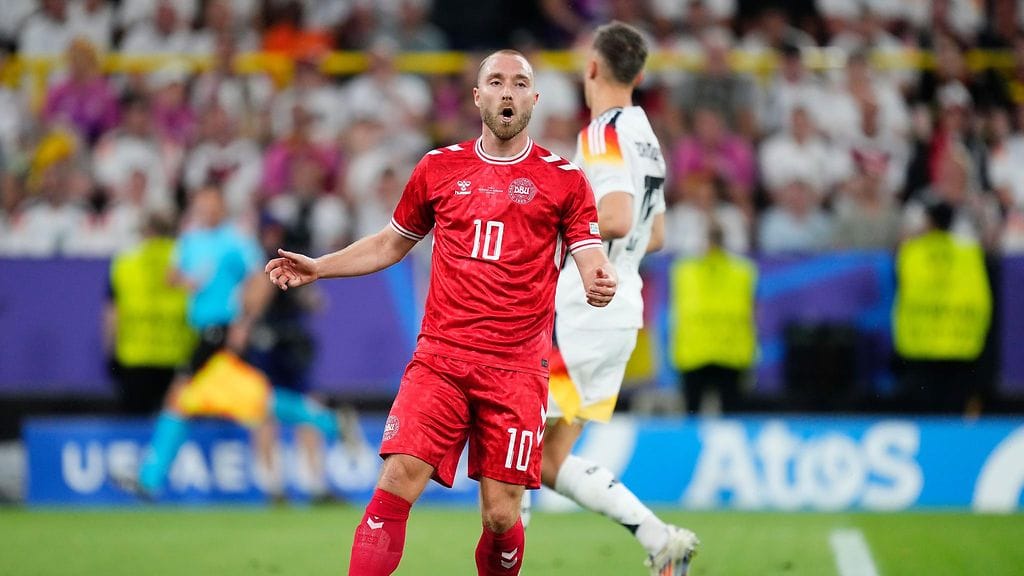 Christian Eriksen pelasi Tanskan joukkueessa EM-kisoissa.