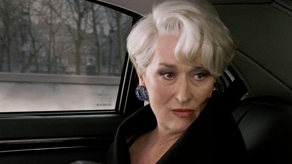 Meryl Streep nähtiin Pahoilainen pukeutuu Pradaan -elokuvassa.
