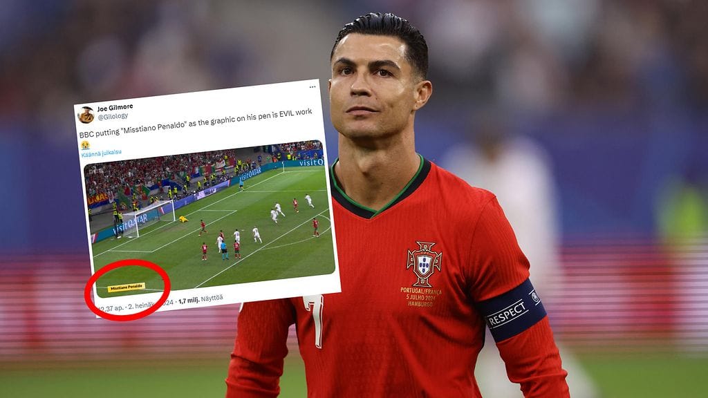 BBC hassutteli Cristiano Ronaldon epäonnistumisella.