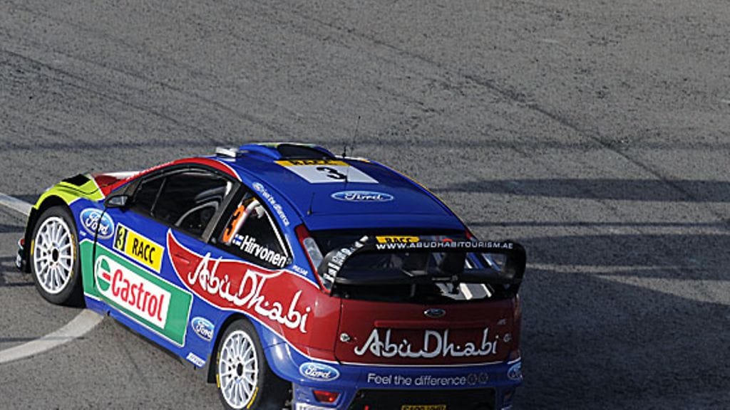 Mikko Hirvonen Espanjan rallin shakedownissa. Kuva: Massimo Bettiol/GETTY.