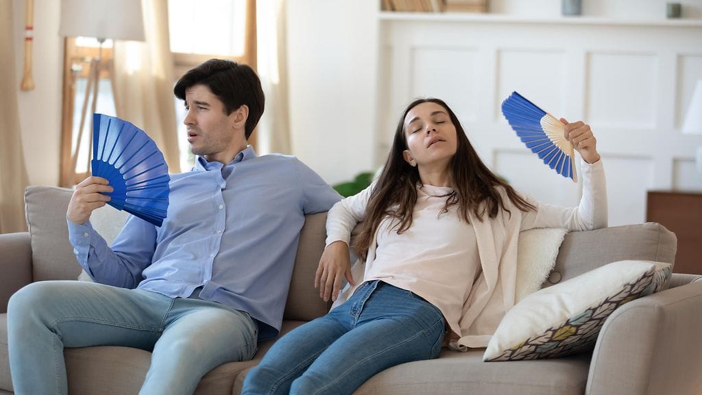 Hellekeleillä myös asunnosta saattaa tulla piinaavan kuuma. Kuvituskuva.