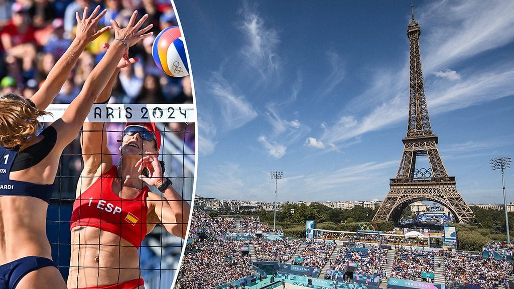 Näyttävä Eiffel-tornin areena isännöi Pariisin olympialaisten rantalentopalloa