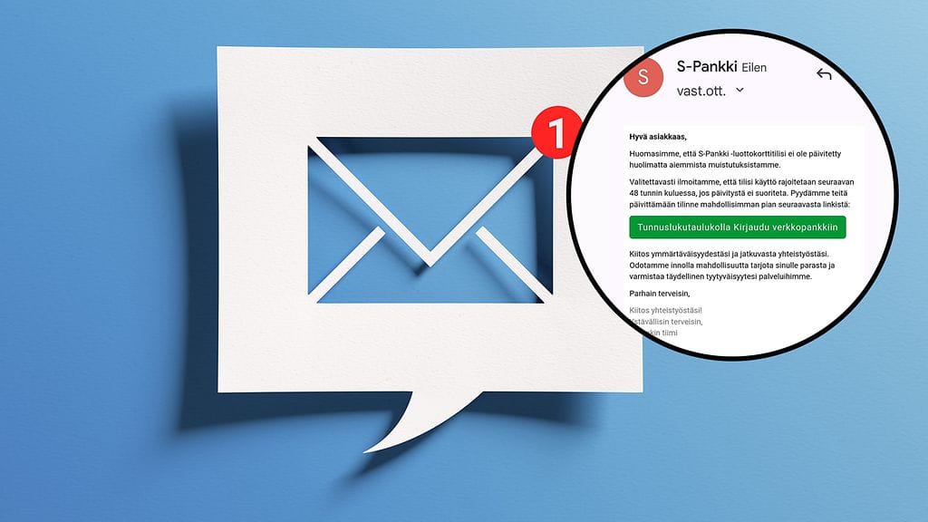 Suomen Telemarkkinointiliiton mukaan viime aikoina erityisen aktiivisesti on lähetetty huijaussähköpostiviestiä otsikolla "Tärkeä ilmoitus S-Pankin tilisi tilasta".