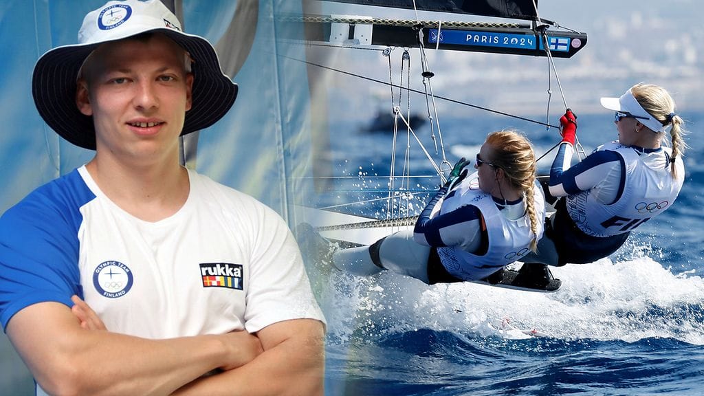 Aleksi Leppä sekä purjehtijat Ronja Grönblom ja Veera Hokka ovat tulessa keskiviikkona.