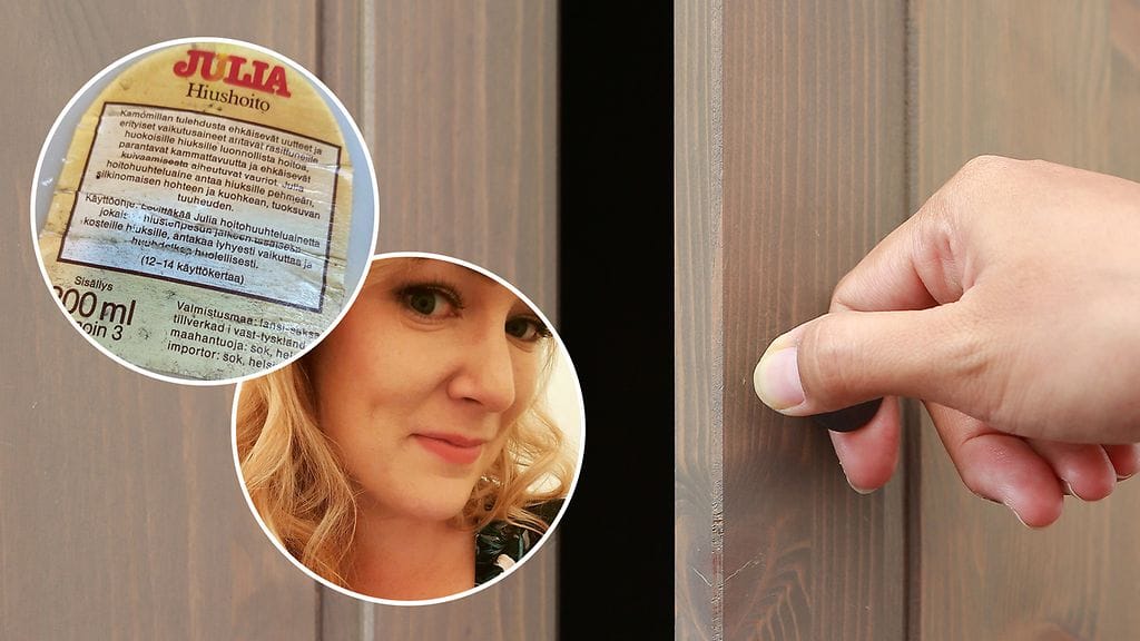 Elina löysi kaapin perukoilta kymmeniä vuosia vanhan tuotteen. Taustalla kuvituskuva.