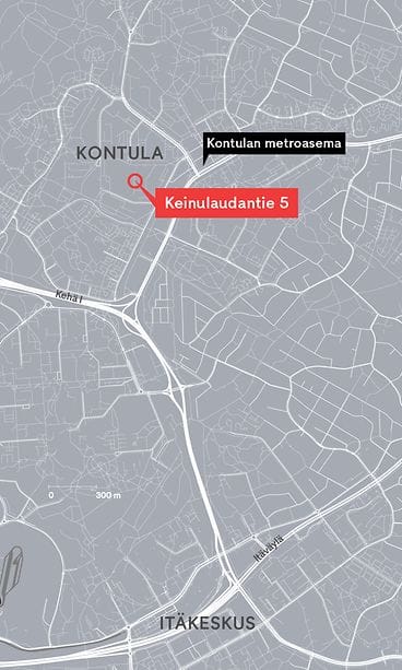 3107 Kontula seinän romahdus kartta