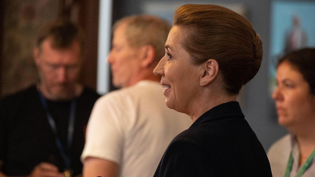 Tanskan pääministeri Mette Frederiksen toukokuussa 2024.