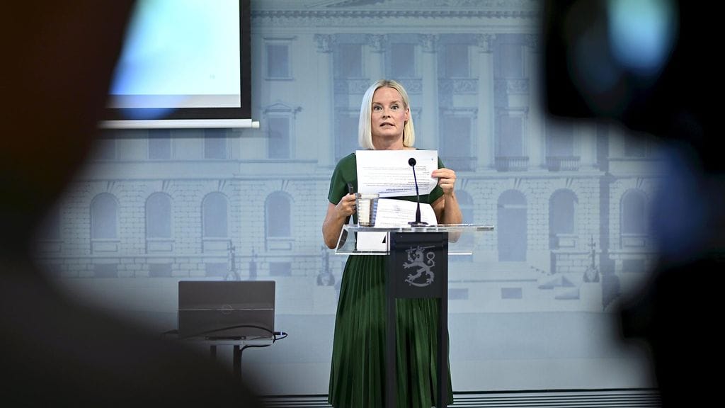 Valtiovarainministeri Riikka Purra kertoi budjettineuvotteluista 8. elokuuta.