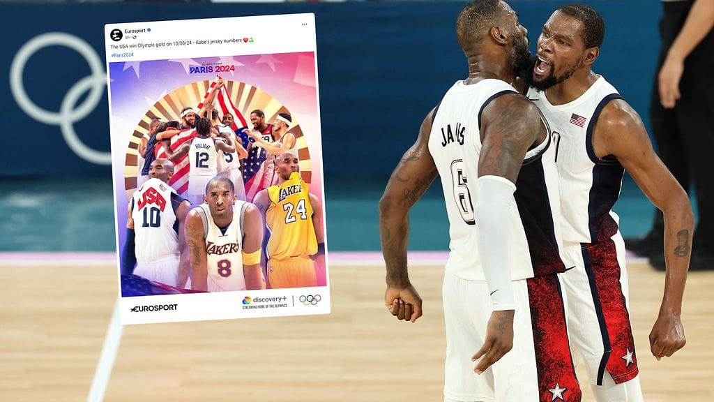 Lebron James ja Kevin Durant juhlivat Yhdysvaltojen olympiakultaa.