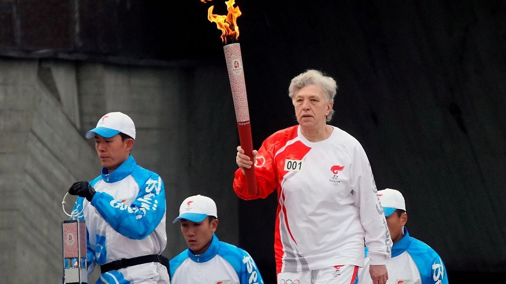 Galina Zybina kantoi olympiatulta vuonna 2008.