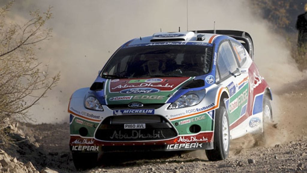 Mikko Hirvonen Meksikon MM-rallissa.