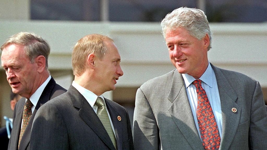 Vladimir Putin ja Bill Clinton.