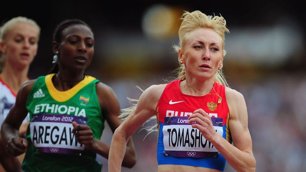 Tatjana Tomashova menettää olympiahopean.