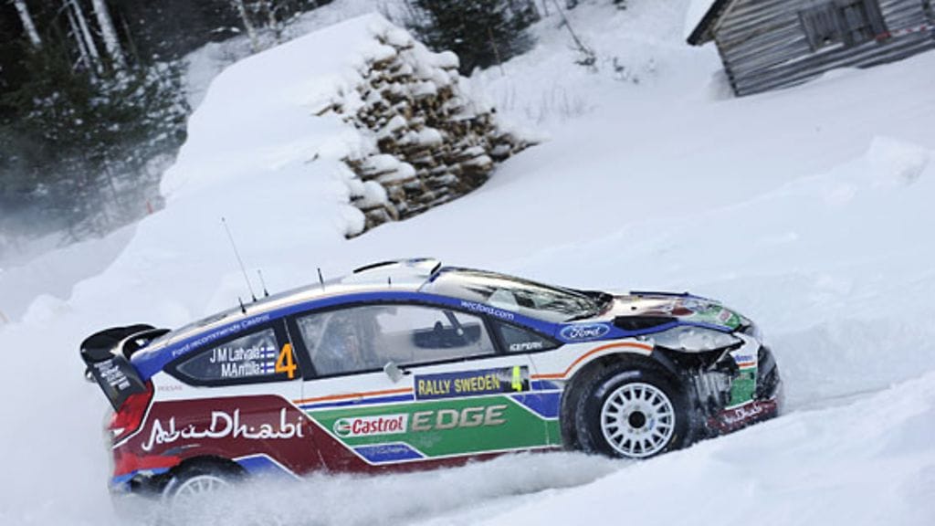 Jari-Matti Latvala Ruotsin MM-rallissa.