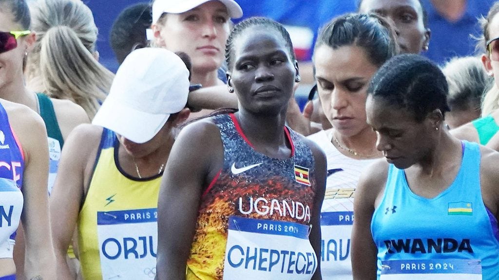 Rebecca Cheptegei osallistui Pariisin olympiamaratonille.