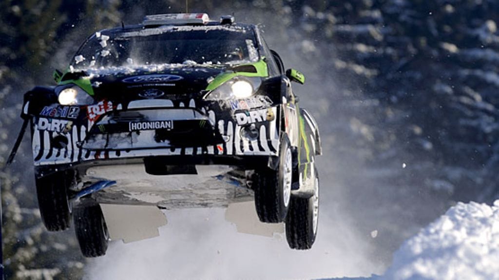 Ken Block Ruotsin MM-rallissa.