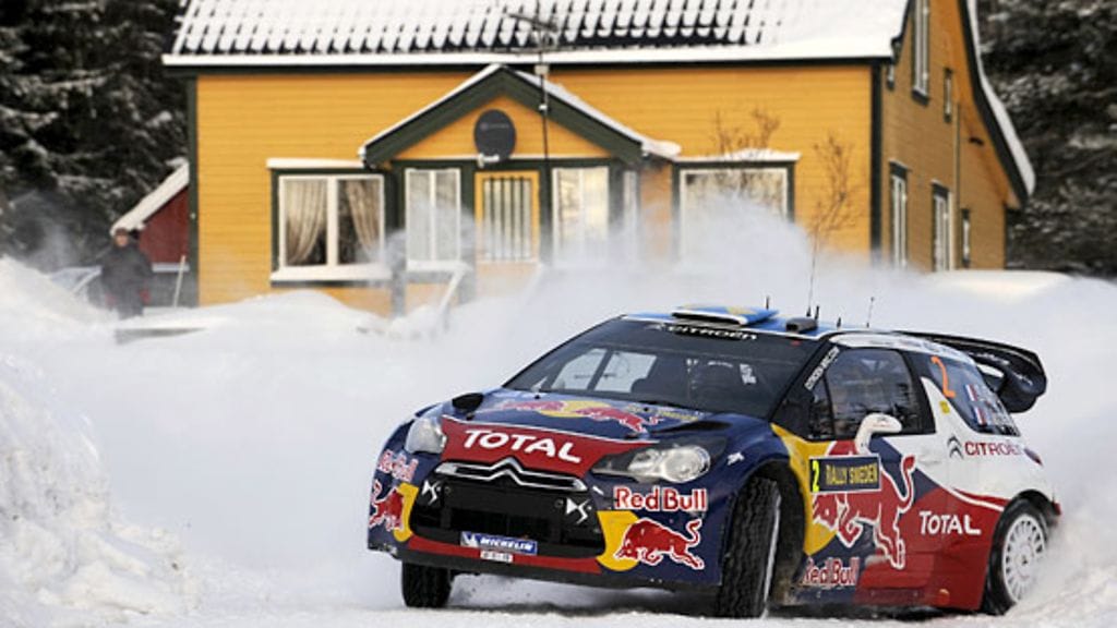 Sebastien Ogier Ruotsin MM-rallissa.