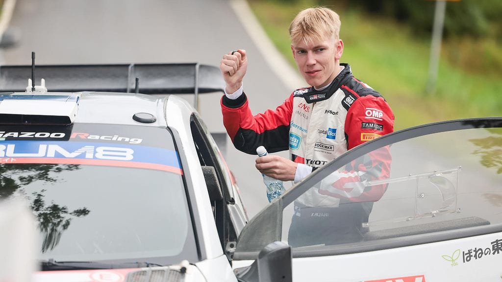 Sami Pajari Suomen MM-rallissa.