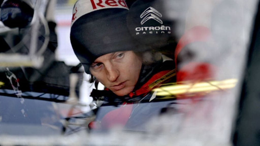 Kimi Räikkönen Ruotsin MM-rallissa.