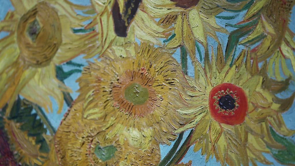 Kuvituskuvssa yksityiskohta hollantilaisen taiteilijan Vincent van Goghin teoksesta ”Auringonkukkia” (1889) National Galleryssa Lontoossa, Britanniassa 09. syyskuuta.