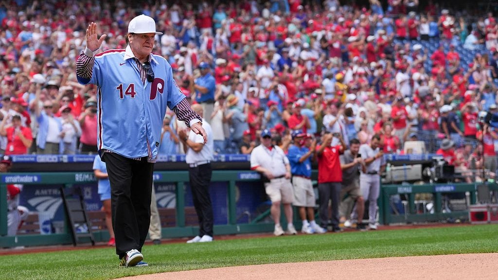 Pete Rose MLB-ottelussa Philadelphiassa elokuussa 2022.