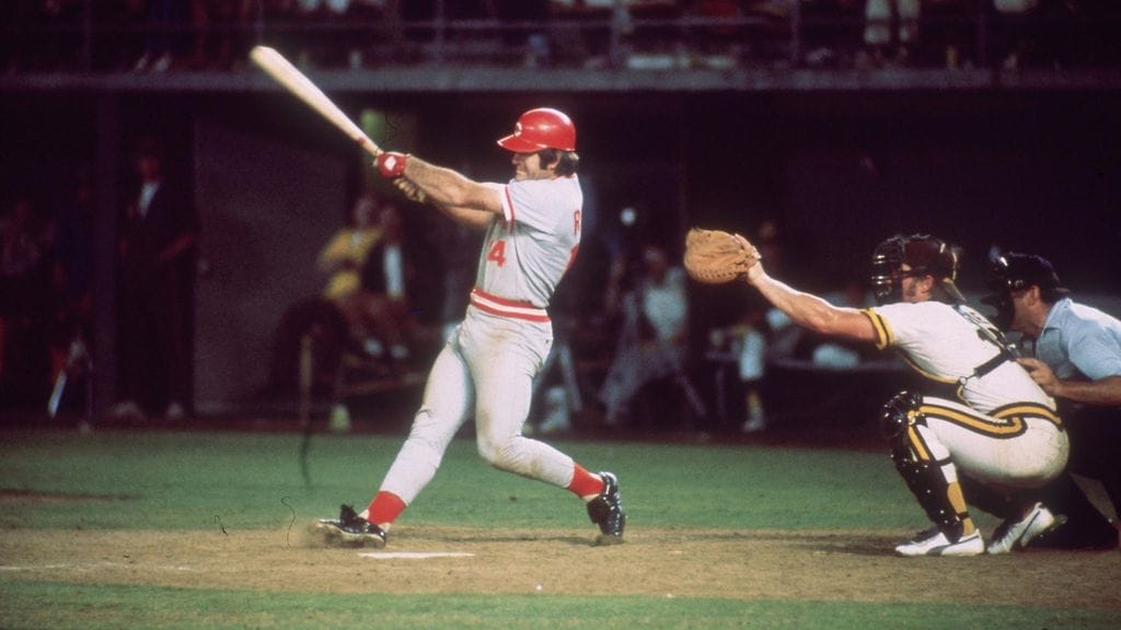 Pete Rose mailanvarressa aktiivivuosinaan.